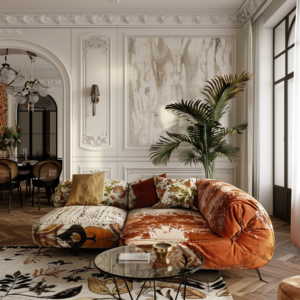 Eklektyczny salon z charakterem